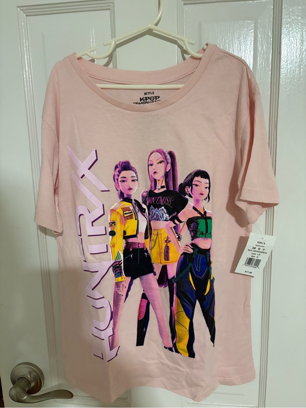 Kohl's Light Pink Graphic K-Pop Character Tee, NWT